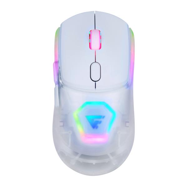 Imagen 1 del producto “MOUSE GAME FACTOR MOW700 INALÁMBRICO - CARCASAS INTERCAMBIABLES, 2.4G+BT, PIXART 3395, 26, 000 DPI, RGB, BLANCO ”