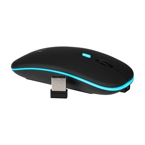 Imagen 1 del producto “MOUSE VORAGO MO-307 INALAMBRICO HASTA 1600 DPI RECARGABLE TIPO C NEGRO RGB - ”