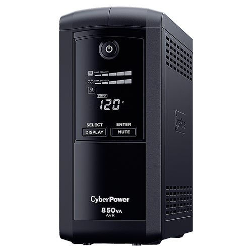 Imagen 1 del producto “No-Break CyberPower CP850AVRLCD - 850 VA, 510 W, 8 h, Hogar y Oficina ”
