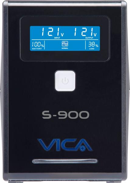 Imagen 1 del producto “No break interactivo S900 - 900VA/550W, entrada 127 VCA 60 Hz, salida 120 VCA, 4 tomas reguladas/4 reguladas y respaldadas, RJ11, pantalla LCD ”