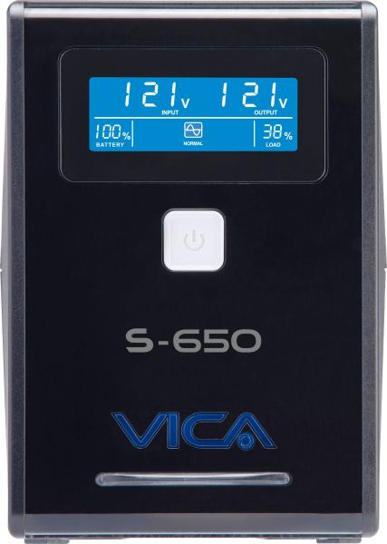 Imagen 1 del producto “No break interactivo S650 - 650VA/360W, entrada 127VCA 60 Hz, salida 120VCA, 4 tomas reguladas/4 reguladas y respaldadas, pantalla LCD, breaker termico ”