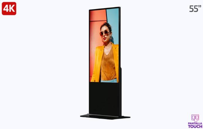 Imagen 1 del producto “Pantalla Táctil de 55 4K para Publicidad Digital / Base para Piso (Tótem) / Gestión de Contenido y Control Centralizado - ”