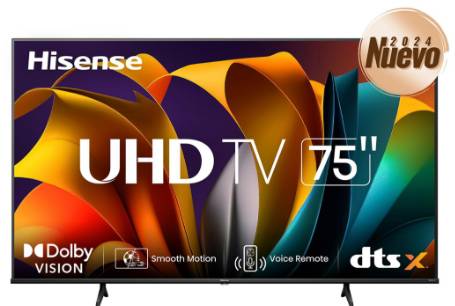 Imagen 1 del producto “Televisor Hisense 75A6N - 75 pulgadas, LED 4K UHD, 3840 x 2160 Pixeles, GOOGLE SMART ”