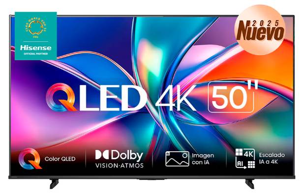 Imagen 1 del producto “Televisor Hisense 50QD6QV - 50 pulgadas, QLED, QUANTUM DOT, 4K UHD, 3840 x 2160 Pixeles, VIDAA SMART TV ”