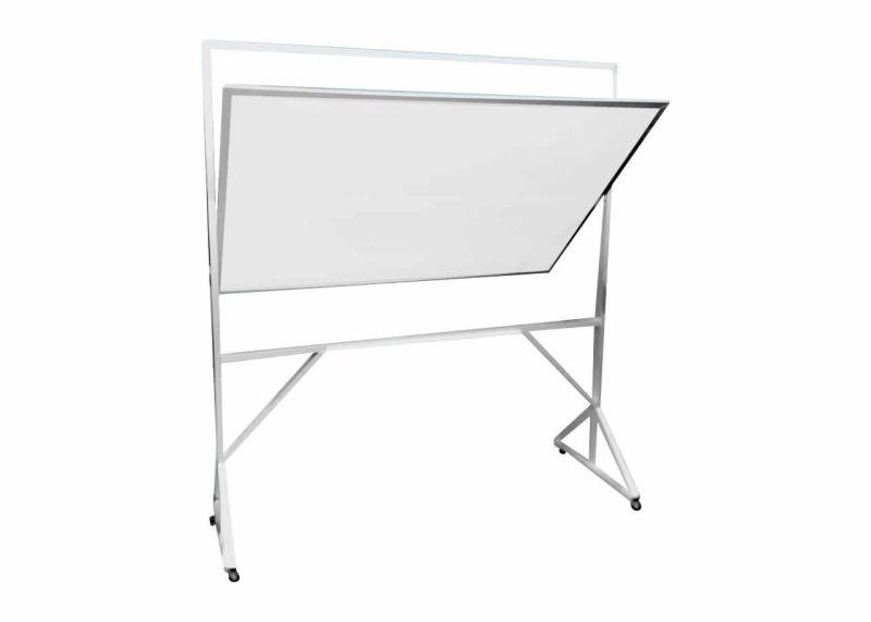 Imagen 1 del producto “Pizarrón blanco doble cara 120 cm x 180 cm PMB180 con soporte móvil giratorio marca Multimedia - ”