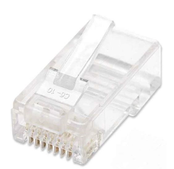 Imagen 1 del producto “502344 PLUG RJ45 CAT6 MULTIFILAR UTP BOTE 100 PZAS ORO 15-MICRAS - ”