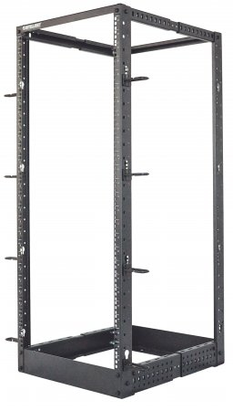 Imagen 1 del producto “Rack de piso - 4 postes (doble), 19, 26U, 360 kg, Negro, Acero, Ruedas incluidas, Profundidad 560 a 1016 mm, INTELLINET 714242 ”