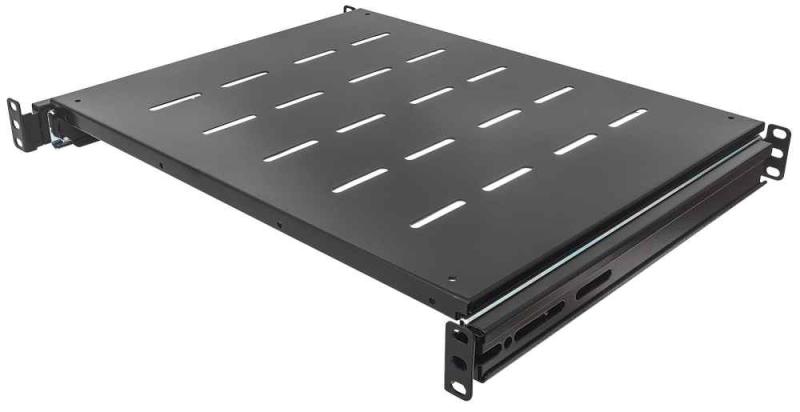 Imagen 1 del producto “712620 Charola deslizable - 1U, 19 pulgadas Profundidad de la charola de 550 mm, para Racks dobles y Gabinetes de 600 a 800 mm, Ventilada, Negro ”