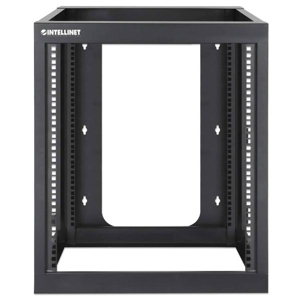 Imagen 1 del producto “Rack abierto de 19 Mural - 4 postes (doble), 12U, Ensamblado, Abatible, 604mm de profundidad, 40Kg, INTELLINET 716055 ”