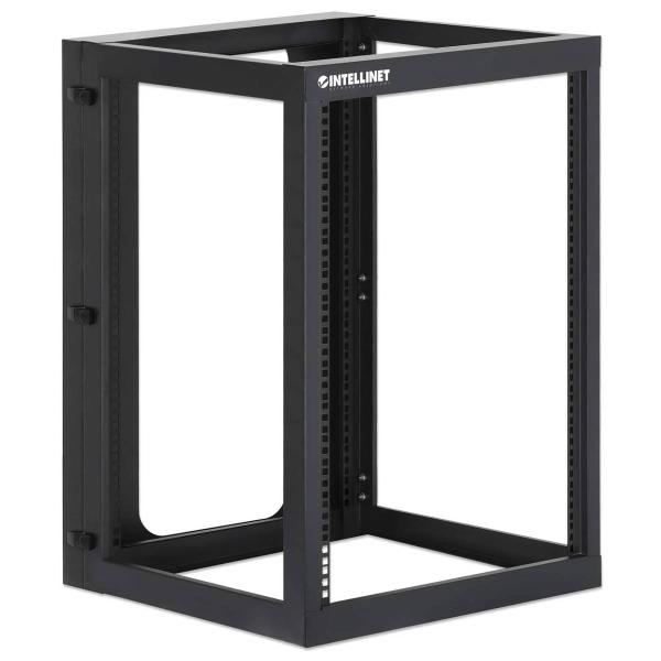 Imagen 1 del producto “Rack abierto de 19 Mural - 4 postes (doble), 15U, Ensamblado, Abatible, 604mm de profundidad, 40Kg, INTELLINET 716055 ”