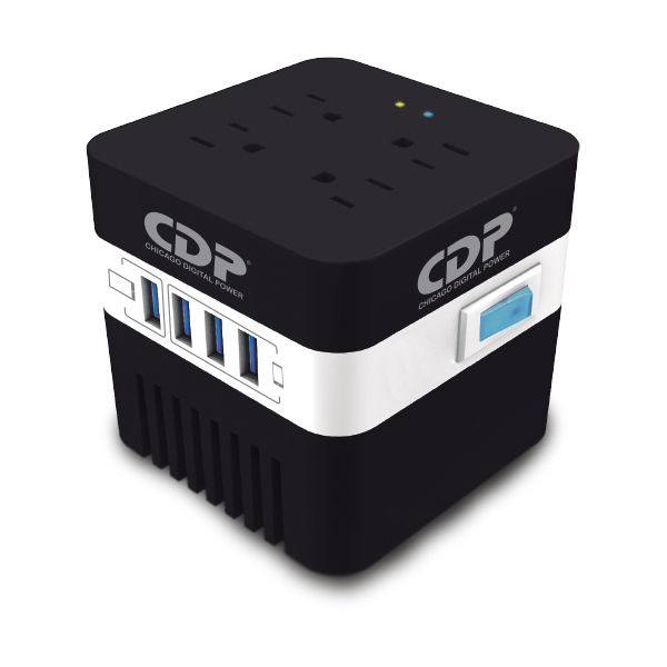 Imagen 1 del producto “Regulador de Voltaje CDP RU-AVR604 600VA/300W AVR - 4 Salidas, 175 julios, 4 Puertos USB, 120 Vac ”