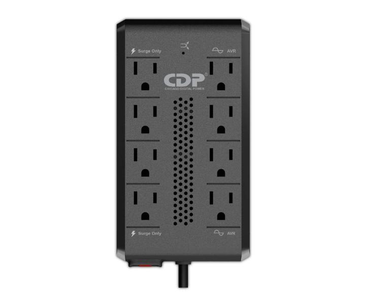 Imagen 1 del producto “REGULADOR DE VOLTAJE CDP RAVR1408 1410VA/700W AVR - 8 Salidas, 175 Julios, 120 Vac ”