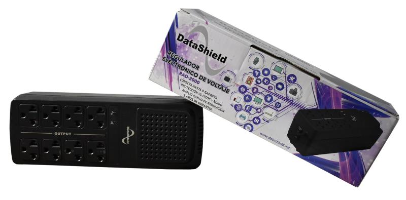 Imagen 1 del producto “Regulador DATASHIELD RAD2000 - 8, Negro, Hogar y Oficina, 2000 VA, 1000 W ”