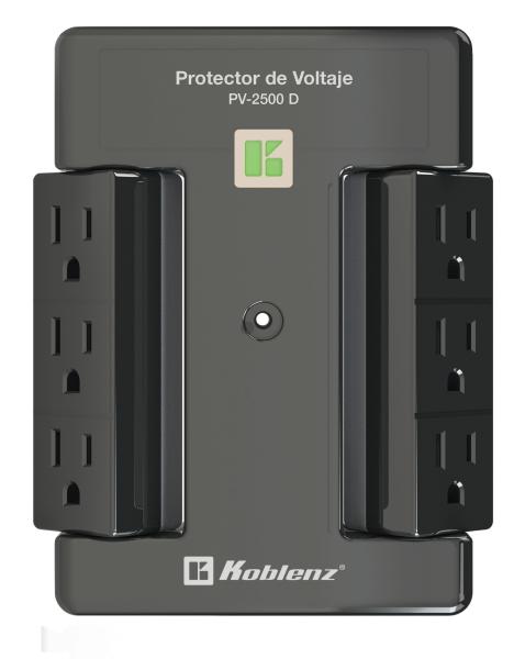 Imagen 1 del producto “Protector de voltaje - 2500 VA /2000 W, 6 cont KOBLENZ PV-2500 D, Negro, 2500 VA, 2000 W ”