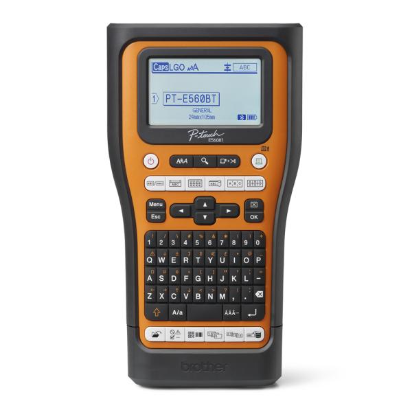 Imagen 1 del producto “Rotulador industrial Brother P-touch PTE560BTVP - transferencia térmica, batería recargable, maletín, imprime etiquetas laminadas de hasta 24 mm de ancho ”