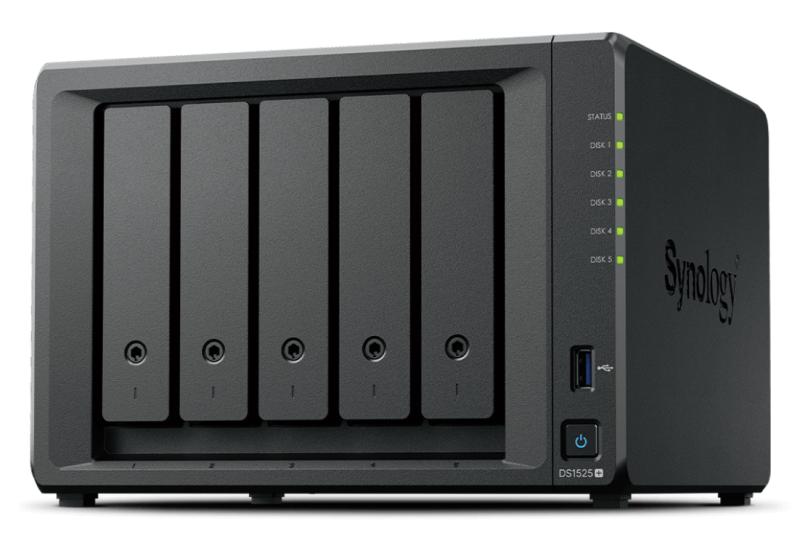 Imagen 1 del producto “Synology NAS DiskStation modelo DS1525+ Expansión hasta 15 Bahías 2 Puertos 2.5GbE soporte 10GbE  almacenamiento en Caché SSD hasta 300 TB de Capacidad com - ”