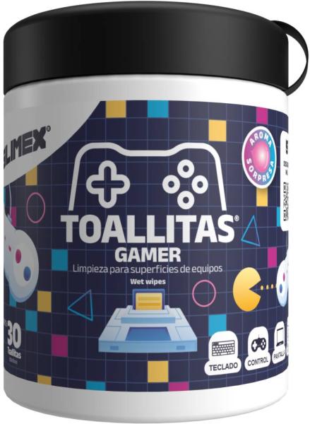 Imagen 1 del producto “TOALLITAS GAMER CONT. NETO 30 Toallitas 20x20cm Limpieza Impecable - La Higiene que los Gamers Exigen ”