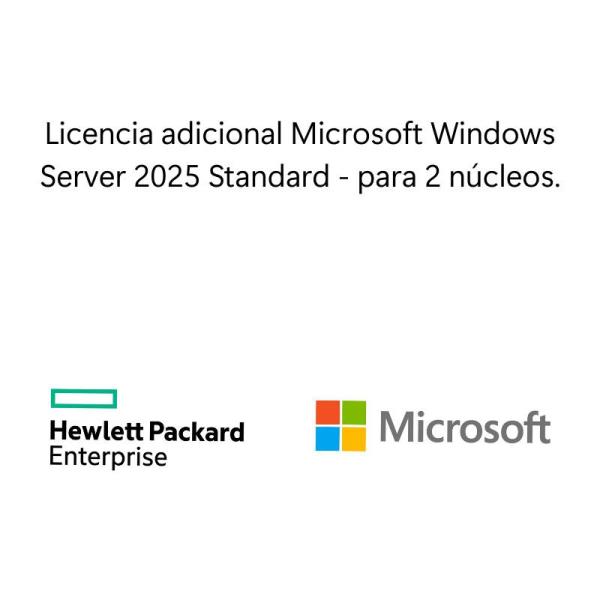 Imagen 1 del producto “Licencia adicional Microsoft Windows Server 2025 Standard 2 núcleos WW SW - ”