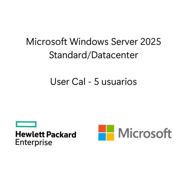 Imagen 1 del producto “LTU de Microsoft Windows Server 2025 5 usuarios CAL WW - ”