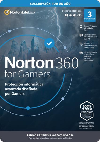 Imagen 1 del producto “Antivirus NORTON TMNR-023 360 Gamers - 3 licencias, 1 Año(s) ”