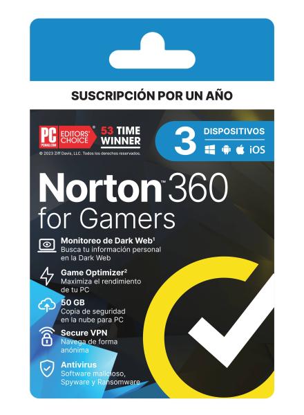 Imagen 1 del producto “NORTON 360 FOR GAMERS 3D 1A 21443406 - ”