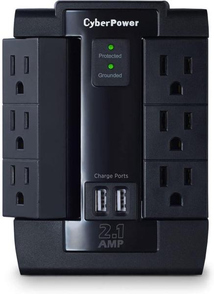 Imagen 1 del producto “Supresor de Picos de Pared CyberPower P600WSURC1 - 6 ”