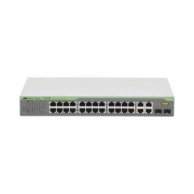 Imagen 1 del producto “Switch ALLIED TELESIS WebSmart de 24 puertos 10/100 mbps + 2 puertos 10/100/1000 Mbps + 2 SFP Gigabit Combo. AT-FS750/28-10. - ”