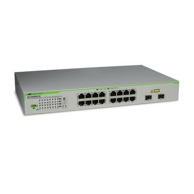 Imagen 1 del producto “Switch ALLIED TELESIS Gigabit WebSmart de 16 puertos 10/100/1000 Mbps (2 x Combo) + 2 puertos gigabit SFP (Combo) AT-GS950-16-10. - ”