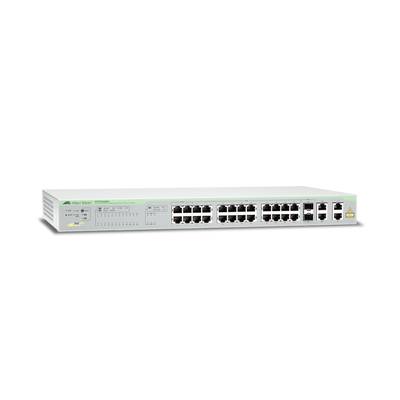 Imagen 1 del producto “Switch ALLIED TELESIS WebSmart - 24 puertos PoE+ 10/100 Mbps + 2 puertos 10/100/1000 Mbps + 2 SFP Gigabit Combo, 193 W. AT-FS750-28PS-10. ”