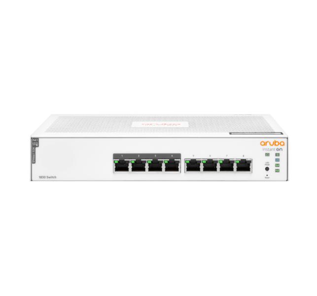 Imagen 1 del producto “Switch HPE Instant On 1830 Gigabit Ethernet - 8 puertos, 4p PoE Clase 4 65 W (JL811A) ”
