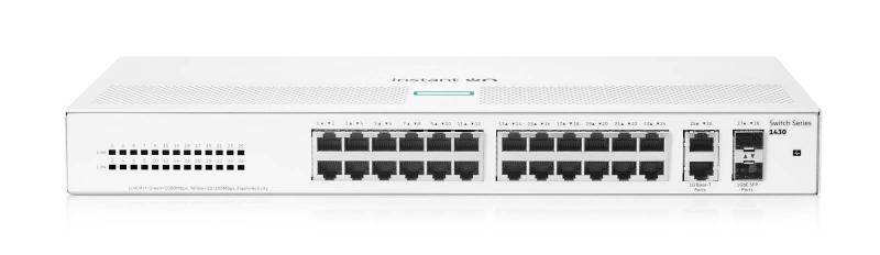 Imagen 1 del producto “Switch HPE Instant On 1430 Gigabit Ethernet - 26 puertos RJ-45, 2SFP 1GbE Plug and Play (R8R50A) ”