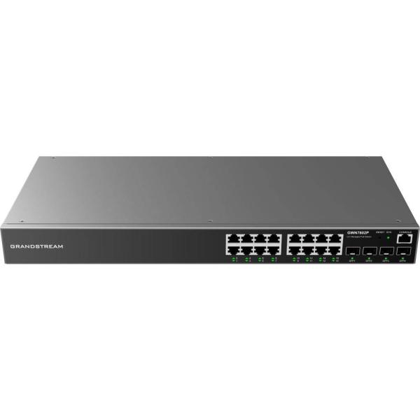 Imagen 1 del producto “Switch Gigabit Ethernet Administrable de 16 puertos PoEc + 4 Puertos SFP Uplink - hasta 240W de salida, compatible con GWN Cloud. ”