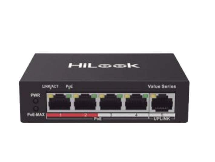 Imagen 1 del producto “Switch PoE+ / 4 Puertos 10/100 Mbps PoE+ (af / at) / 1 Puerto 10/100 Mbps Uplink / Modo Extendido hasta 250 Metros / 35 Watts - ”
