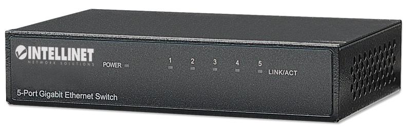 Imagen 1 del producto “Switch INTELLINET 530378 - Negro, 5 puertos, 10/ 100/ 1000 Auto MDI-X ”