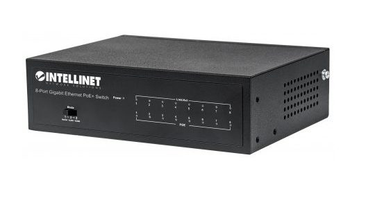 Imagen 1 del producto “Switch INTELLINET PoE+ Gigabit Ethernet de 8 puertos - Negro, 67, 3 W, 8 puertos, Cat5e, Cat6, RJ-45 ”