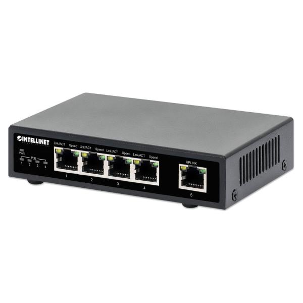 Imagen 1 del producto “Switch PoE+ con 5 Puertos Gigabit INTELLINET 561839 - Negro, 5 ”