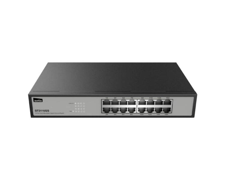 Imagen 1 del producto “Switch NETIS modelo ST3116GS - 16 puertos Gigabit, montable en rack, No administrable ”