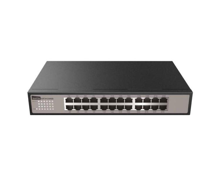 Imagen 1 del producto “Switch NETIS modelo ST3124GS - 24 Puertos Gigabit Ethernet Switch, montable en rack, No administrable ”