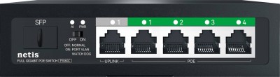 Imagen 1 del producto “Netis Switch POE P106GC - 4 Puertos POE, 1 Puerto Uplink, 1 Puerto SFP, 60W, 1000 Mbps, WatchDog, Plug Play, 250Mts de alcance, No Administrable ”