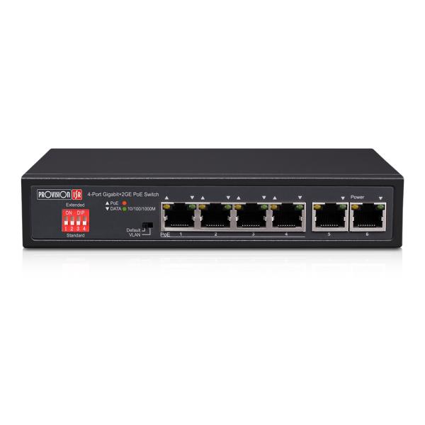 Imagen 1 del producto “Switch PoE de 4 canales Gigabit - Total power 72W, CCTV Mode ”