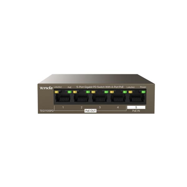 Imagen 1 del producto “Switch GIGABIT PD TENDA TEG1105PD 5 Puertos - ”