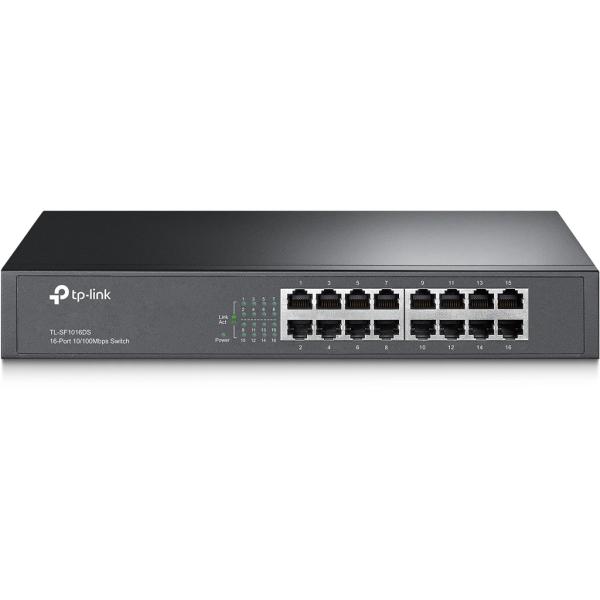 Imagen 1 del producto “Switch  TP-LINK TL-SF1016DS - Negro, 16 puertos ”
