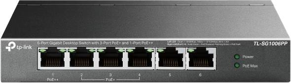 Imagen 1 del producto “Switch Gigabit de sobremesa de 6 puertos con PoE+ de 3 puertos y PoE++ de 1 puerto - ”