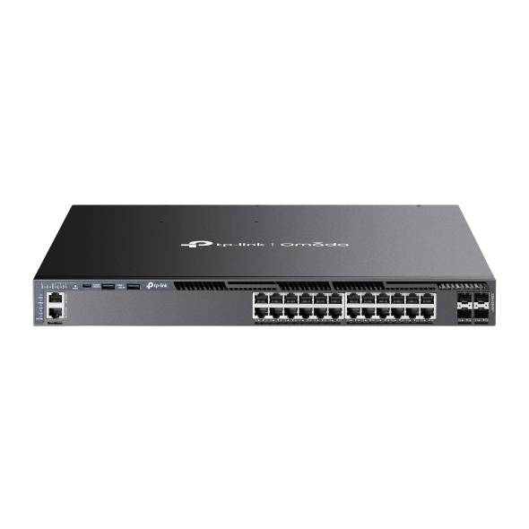 Imagen 1 del producto “Switch  PoE+ administrado L3 apilable Gigabit de 24 puertos Omada con 4 ranuras 10G - ”