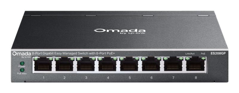 Imagen 1 del producto “Switch administrable OMADA  Gigabit  (ES208GP)  8 puertos RJ45 PoE+ de 10/100/1000 Mbps (compatible con PoE 802.3af y PoE+ 802.3at) - ”