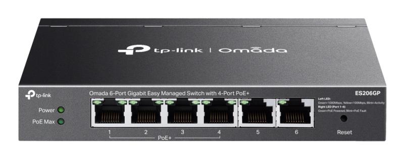 Imagen 1 del producto “Switch Gigabit OMADA  (ES206GP)  6 puertos RJ45 de 10/100/1000 Mbps (los puertos 1 a 4 admiten PoE 802.3af y PoE+ 802.3at) - Autonegociación/MDI/MDIX automá ”