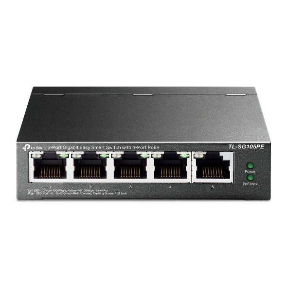 Imagen 1 del producto “Switch Easy Smart (TL-SG105PE) 5 puertos RJ45 de 10/100/1000 Mbps - ”