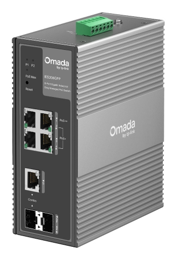 Imagen 1 del producto “Switch TP-LINK IES206GPP - Gris, 6 puertos ”