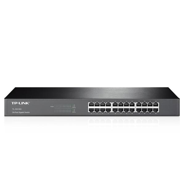 Imagen 1 del producto “Switch TP-LINK - Negro, 10/100/1000 Mbps, 24ptos, Rack ”