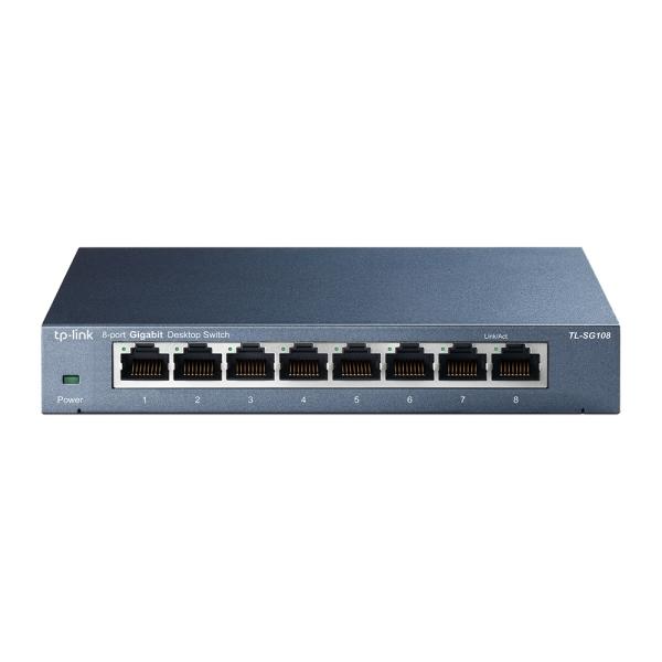 Imagen 1 del producto “Switch  TP-LINK TL-SG108 - Negro, 8, 10/100/1000 Base-T(X) ”
